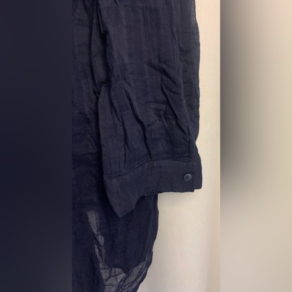 ColdWater Creek Blue Blouse Top, Button Up, 3/4 Length Sleeves; Size XL (16) - Picture 5 of 9